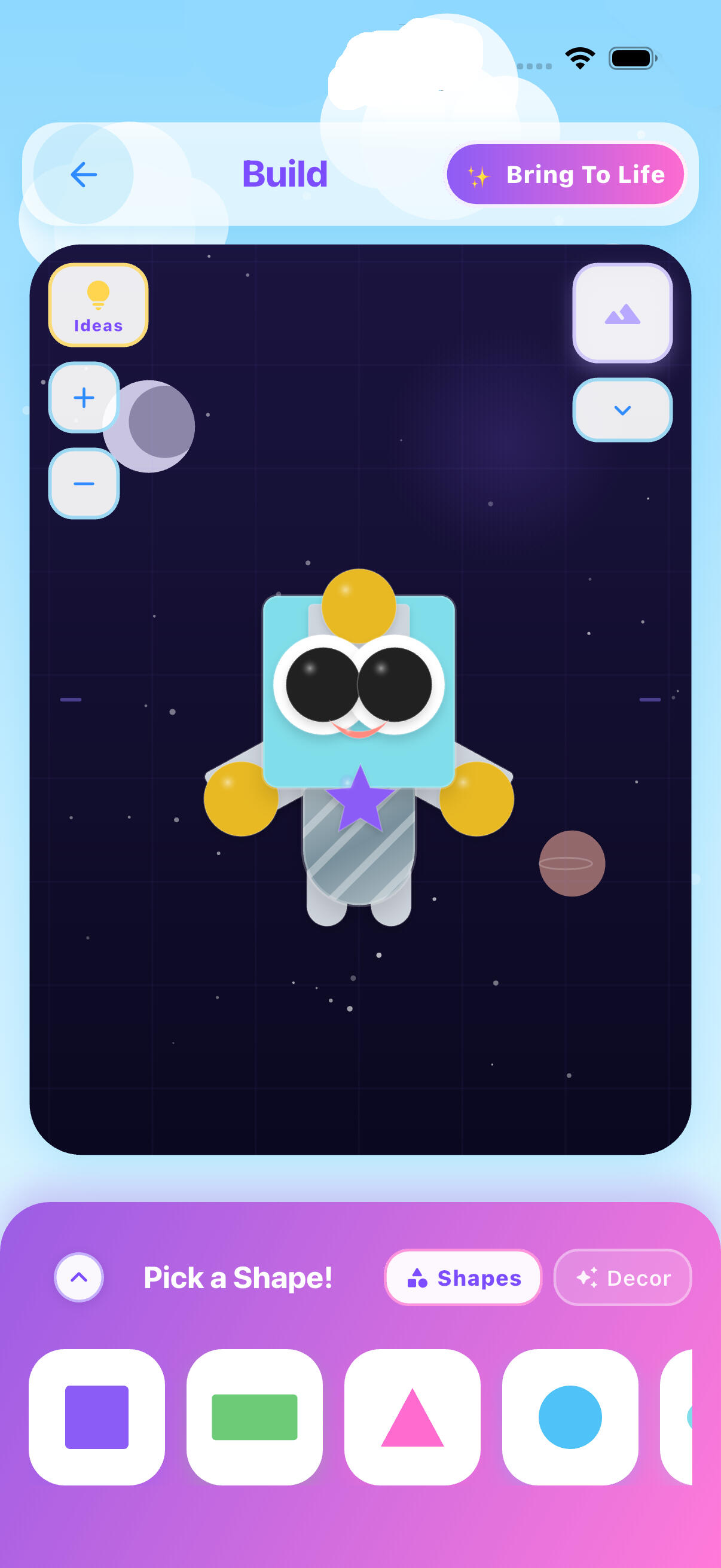 TinkSnap creative building screen